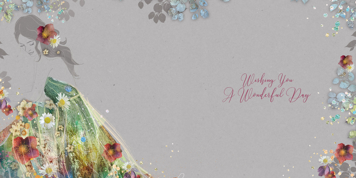 HAPPY BIRTHDAY GREEN FLORAL DRESS