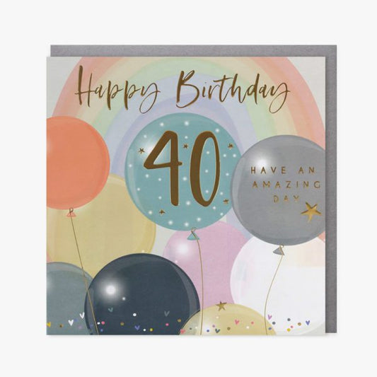 HAPPY BIRTHDAY 40 BALLOONS