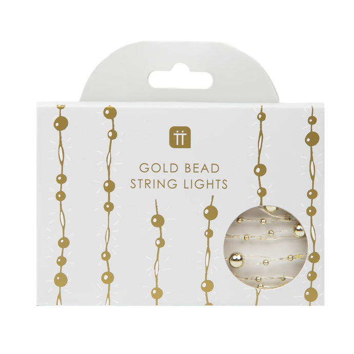 GOLD BEADED WARM WHITE TABLE LIGHTS