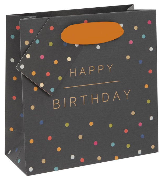 SMALL BLACK HAPPY BIRTHDAY GIFT BAG