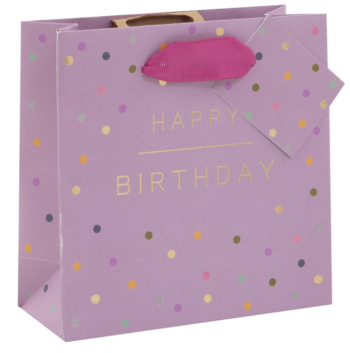 SMALL LILAC HAPPY BIRTHDAY GIFT BAG