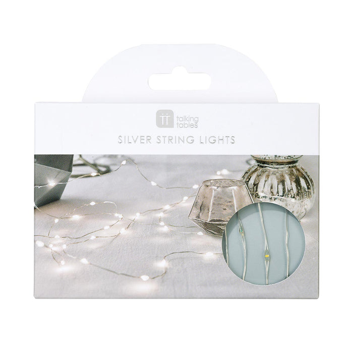 SILVER WIRE WARM WHITE TABLE LIGHTS