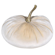 SMALL IVORY VELVET PUMPKIN