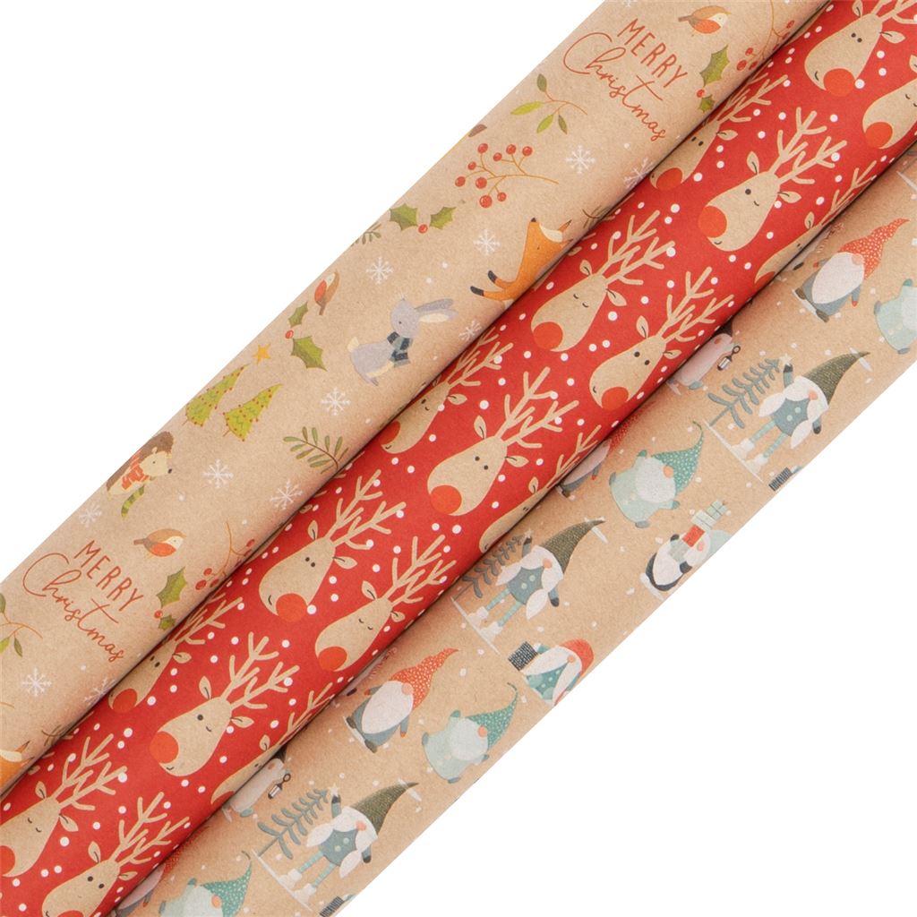 WOODLAND FRIENDS RECYCLABLE ROLL WRAP