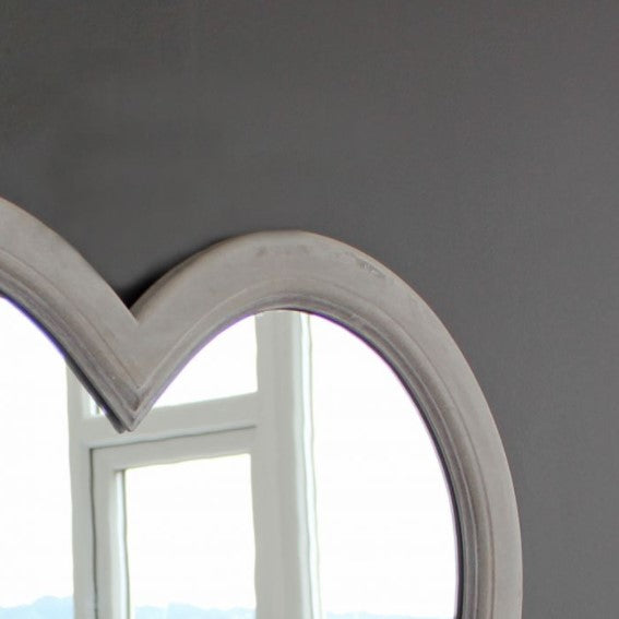 GREY WASH HEART MIRROR