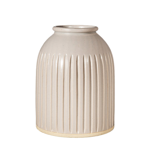 GROOVED VASE GREY
