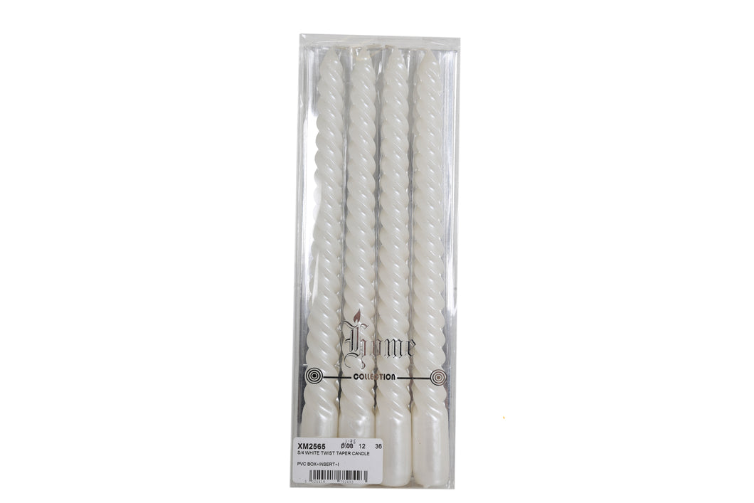 PEARLISED WHITE TWIST CANDLES