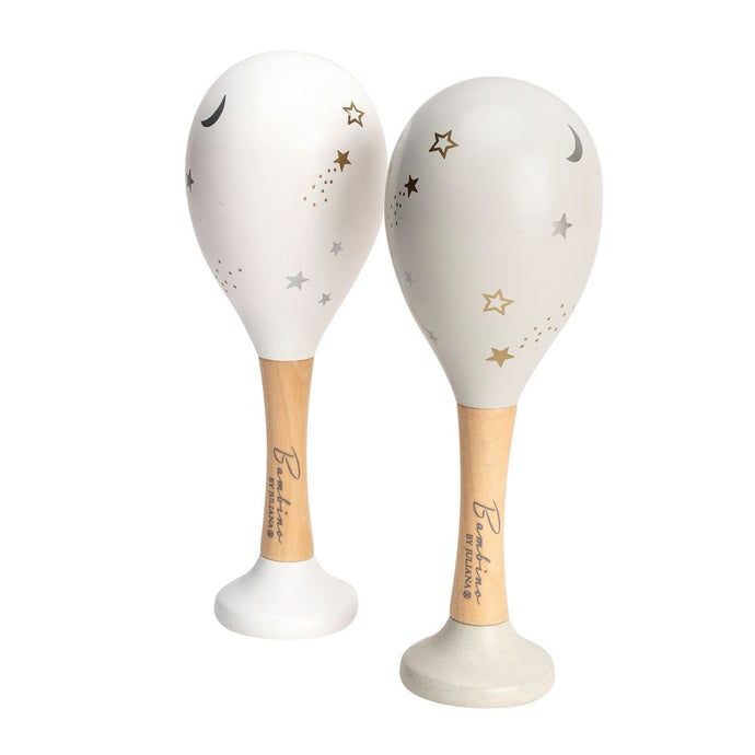 WHITE & GREY MARACAS SET