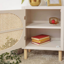 WHITE RATTAN STORAGE CUPBOARD - SECONDS