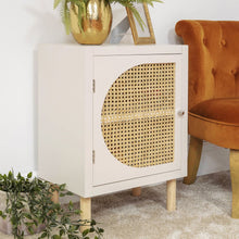 WHITE RATTAN STORAGE CUPBOARD - SECONDS