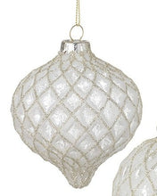 WHITE & GOLD GLITTER BAUBLE