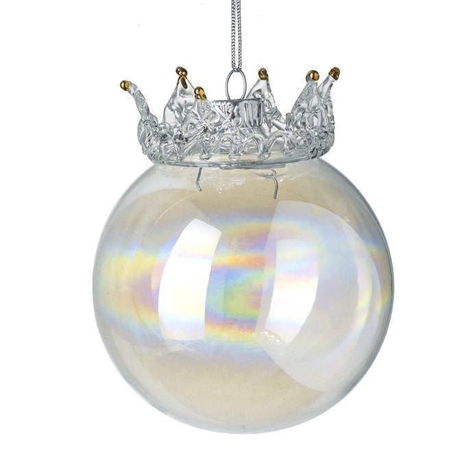 GLASS CROWN BAUBLE