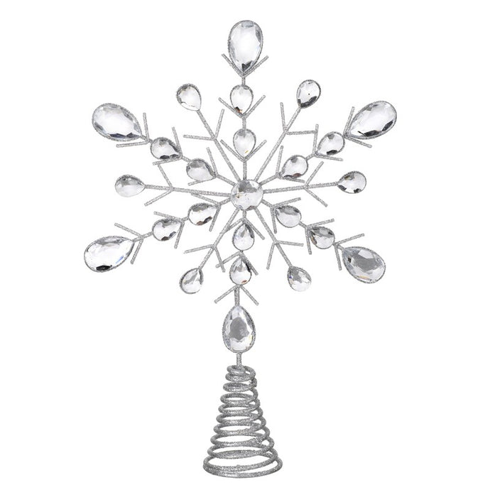 SILVER JEWELLED SNOWFLAKE TREE TOPPER