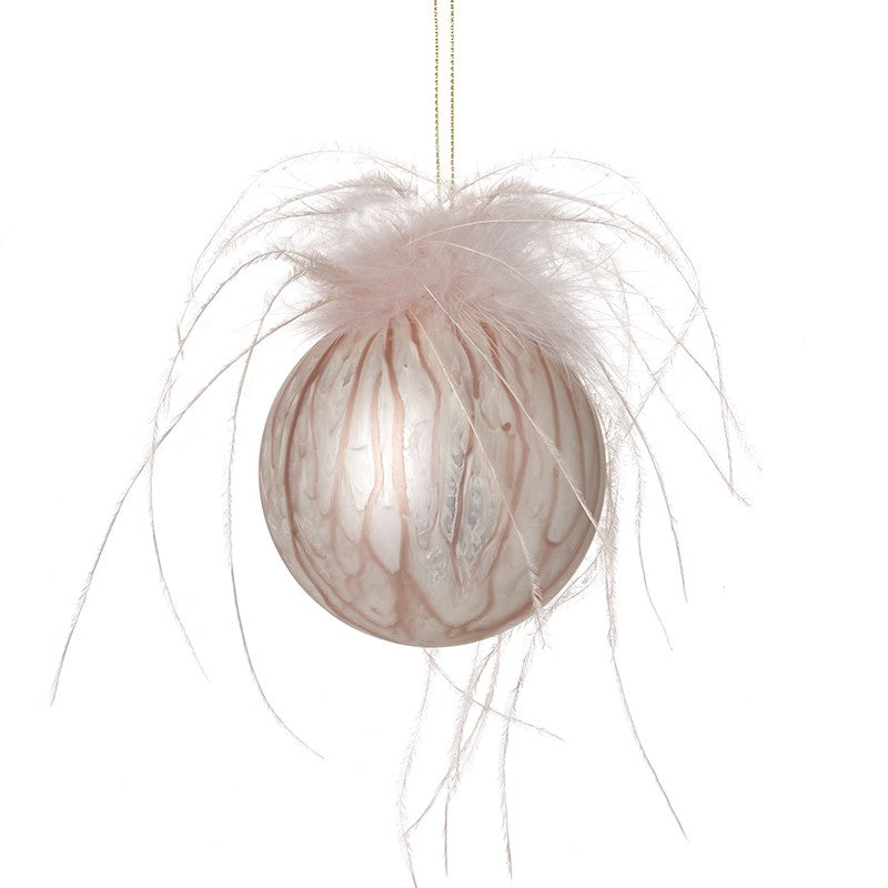 PINK FEATHER BAUBLE