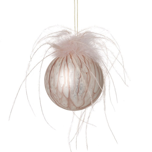 PINK FEATHER BAUBLE