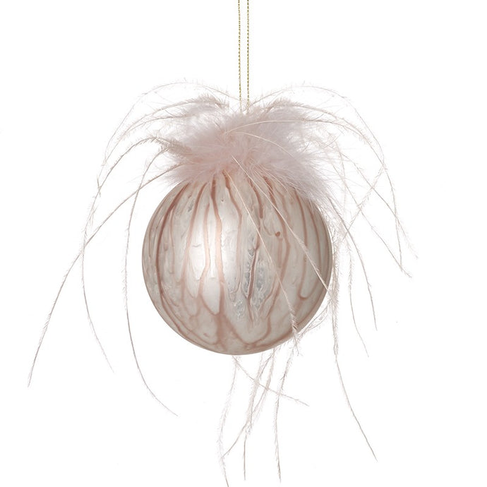 PINK FEATHER BAUBLE