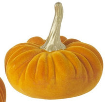 ORANGE VELVET CERAMIC PUMPKIN
