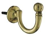 Brass tie back hook large