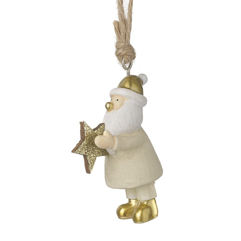 HANGING FATHER CHRISTMAS HOLDING STAR