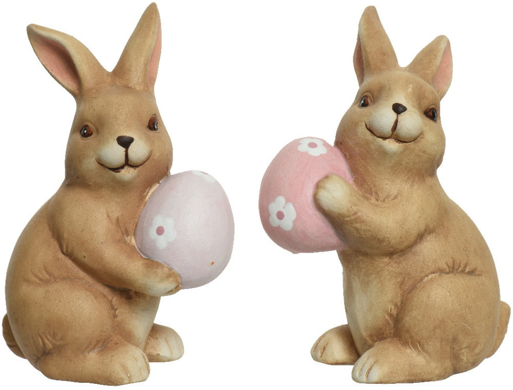BUNNY HOLDING DECORATIVE FLOWER EGG