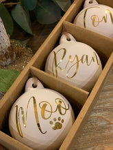 PERSONALISED WHITE CERAMIC BAUBLES
