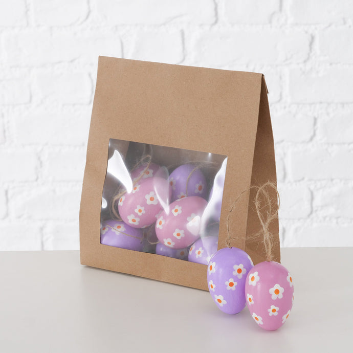 PINK/PURPLE DECORATIVE HANGING EGG PACK