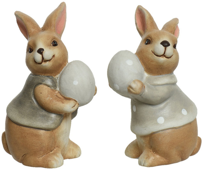 BUNNY HOLDING DECORATIVE DOT EGG