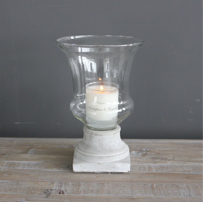 CEMENT HURRICANE CANDLE HOLDER
