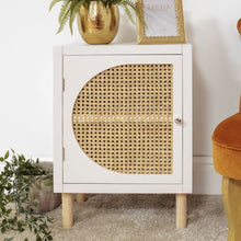 WHITE RATTAN STORAGE CUPBOARD - SECONDS